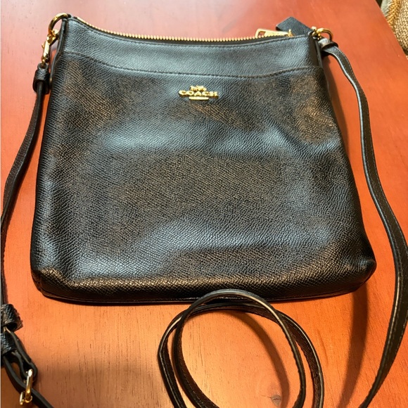 Coach Authentic Black Crossbody Bag with Gold Accents - Picture 2 of 6